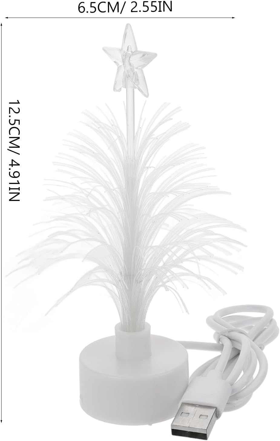 Luxshiny Colorful Fiber Optic Christmas Tree USB Powered Led Christmas Tree Desk Decorations for Bedroom Shopping Mall Home