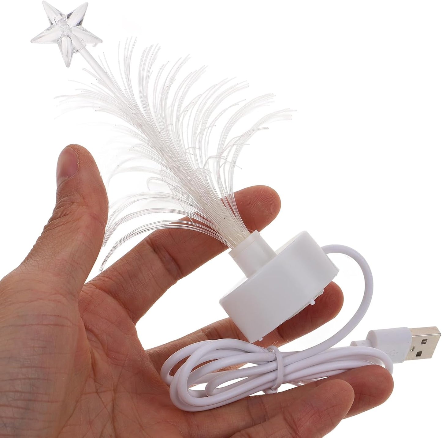 Luxshiny Colorful Fiber Optic Christmas Tree USB Powered Led Christmas Tree Desk Decorations for Bedroom Shopping Mall Home