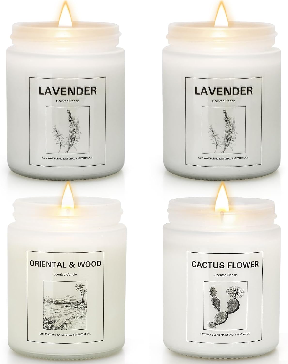 4 Pack Candles for Home Scented, Lavender Candles Set, Aromatherapy Jar Candles for Home, 28 oz 200 Hour Long Lasting Candles, Scented Candles Gifts Set for Women, Birthday, Valentine, Anniversary