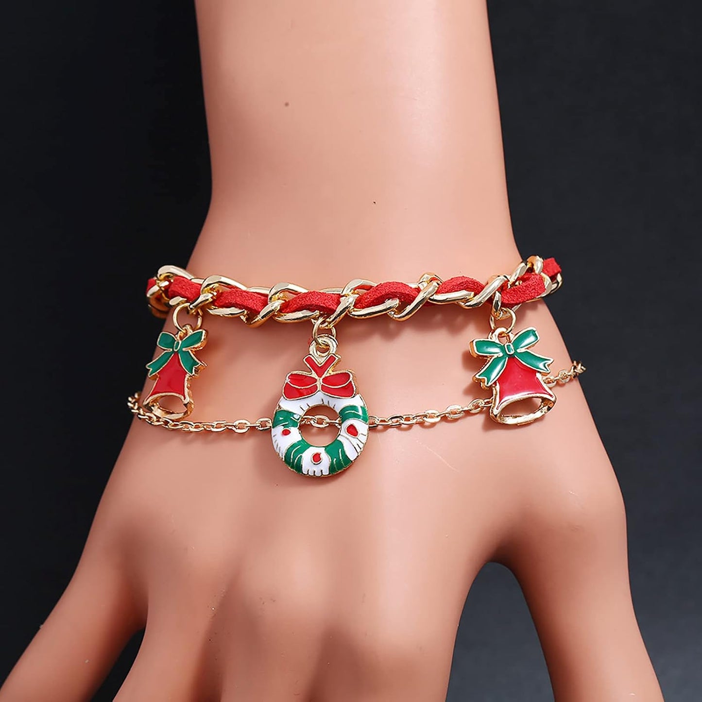Zewuai Christmas Bracelet - Cute Cartoon Tree, Snowman, Elk Alloy Design. Perfect Xmas Accessories