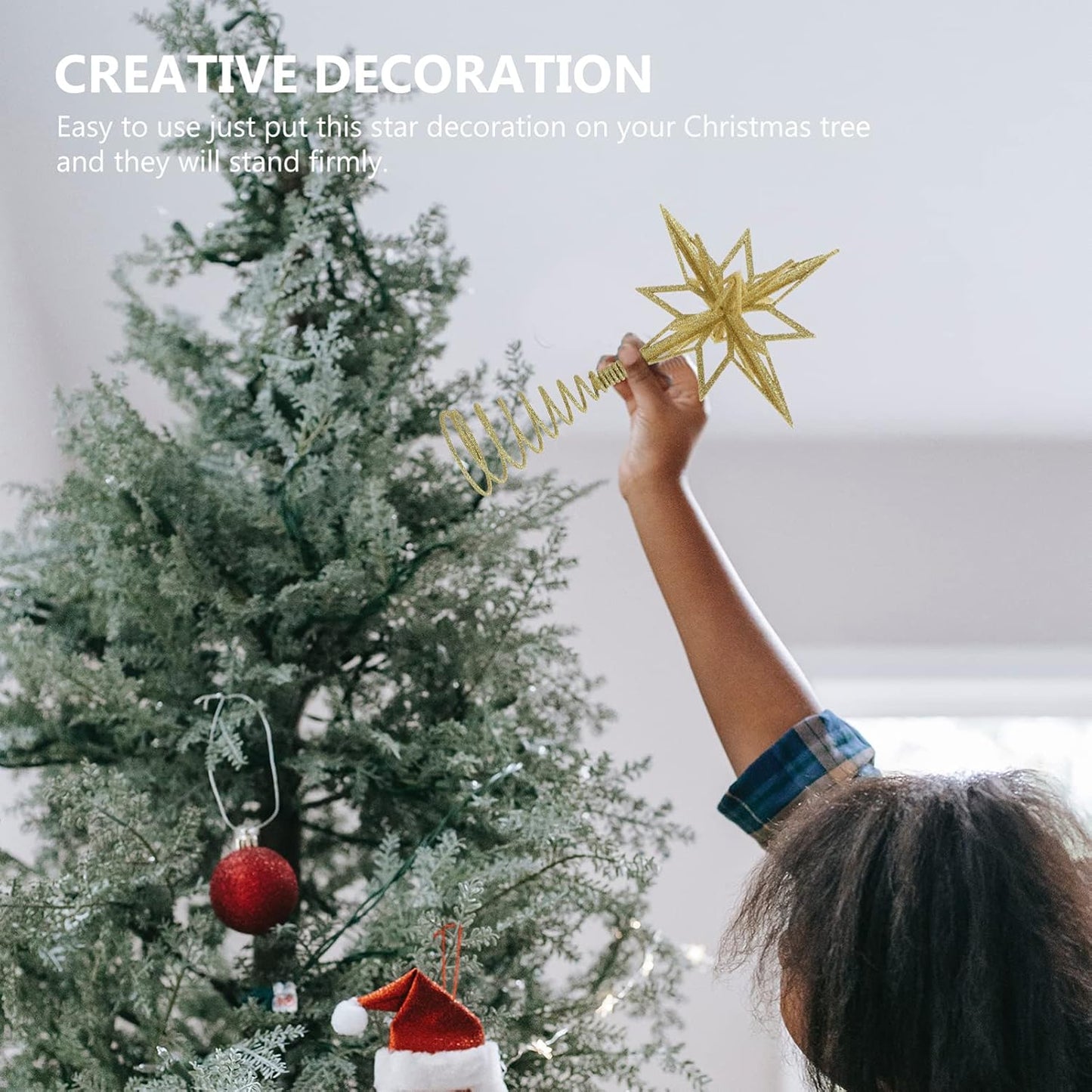 Gadpiparty Christmas Tree Star Golden star tree topper christmas tree star topper christmas star tree topper Topper Christmas Tree
