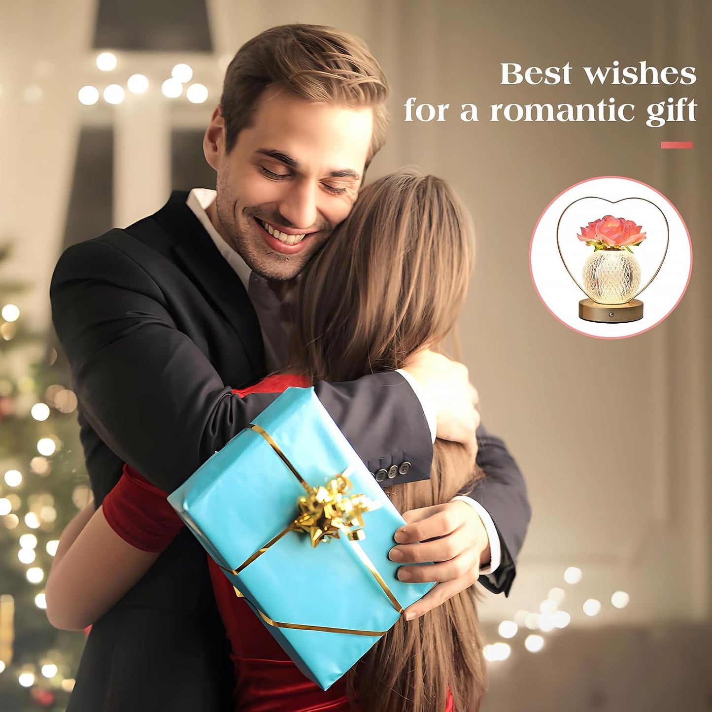 Birthday Gifts for Women,Roses Flower Rechargeable Cordless LED Touch Table Lamp,3-Colour Infinitely Dimming Small Night Light,Valentine Day,Mothers Day,Xmas Gifts for Mom Girlfriend Wife Grandma
