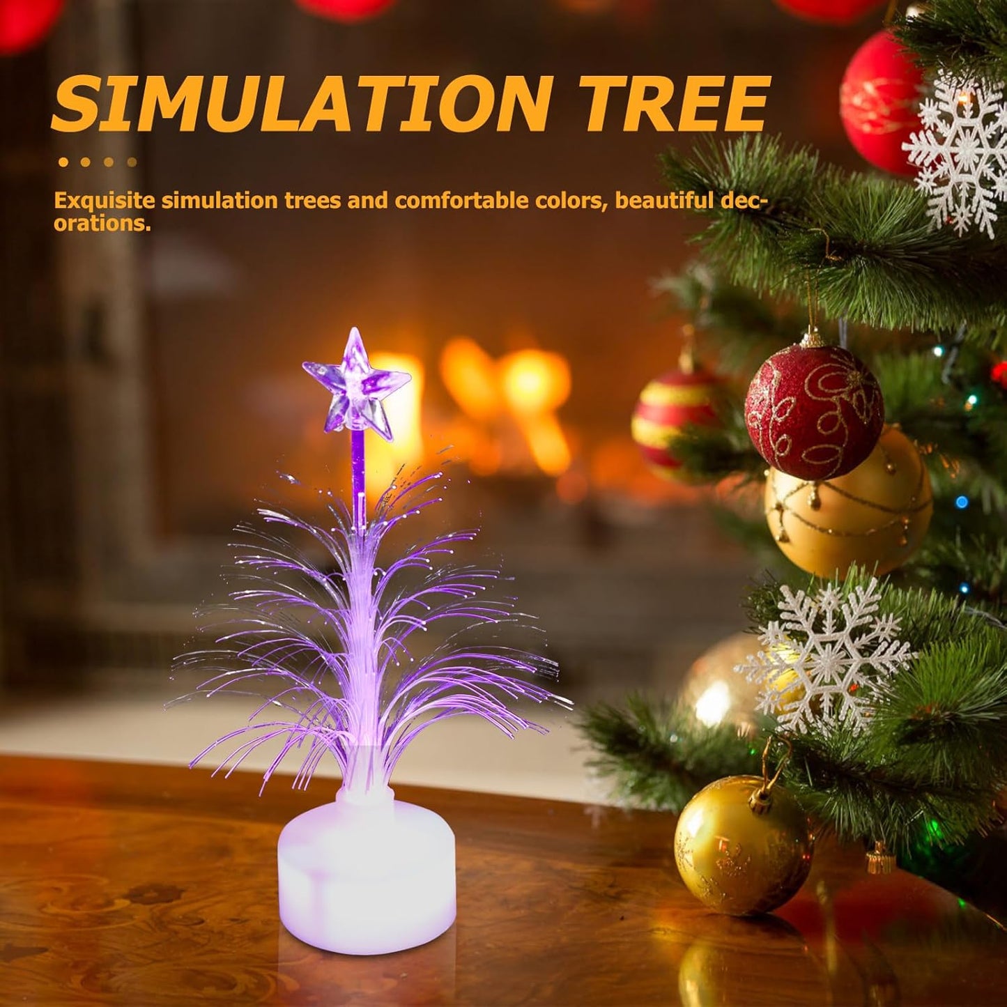 Luxshiny Colorful Fiber Optic Christmas Tree USB Powered Led Christmas Tree Desk Decorations for Bedroom Shopping Mall Home