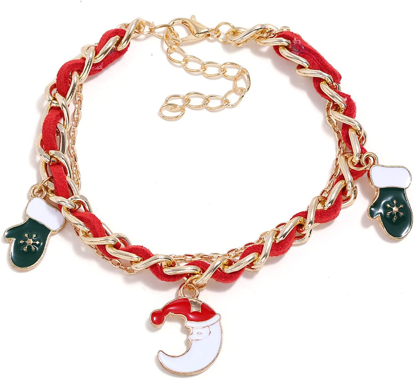Zewuai Christmas Bracelet - Cute Cartoon Tree, Snowman, Elk Alloy Design. Perfect Xmas Accessories