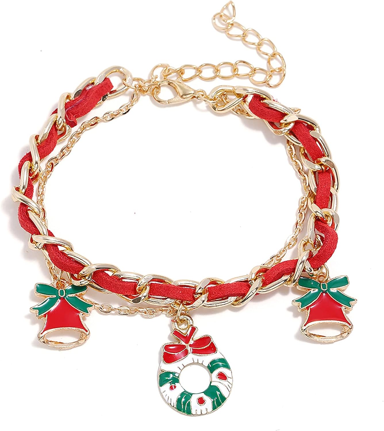 Zewuai Christmas Bracelet - Cute Cartoon Tree, Snowman, Elk Alloy Design. Perfect Xmas Accessories