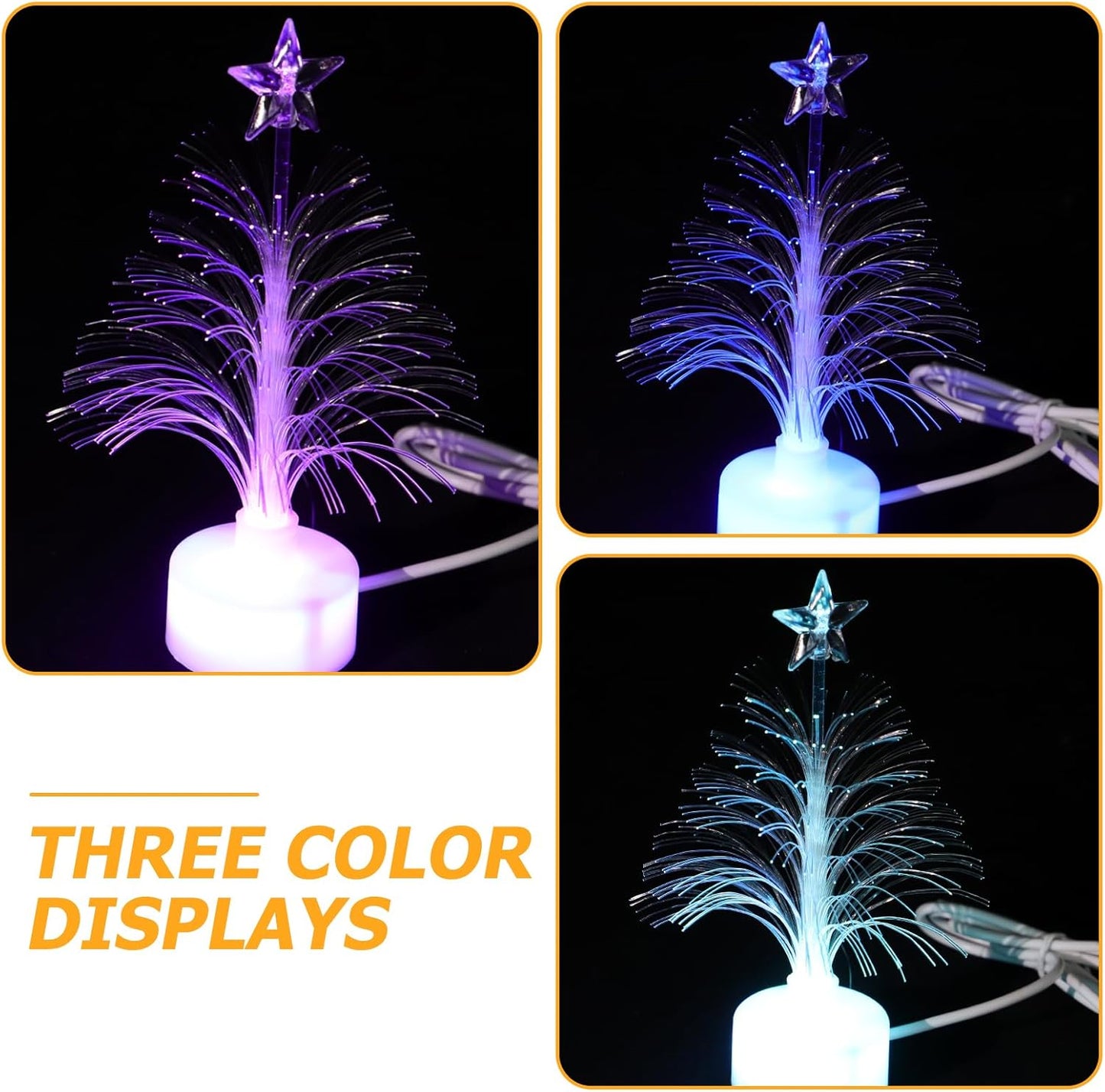Luxshiny Colorful Fiber Optic Christmas Tree USB Powered Led Christmas Tree Desk Decorations for Bedroom Shopping Mall Home