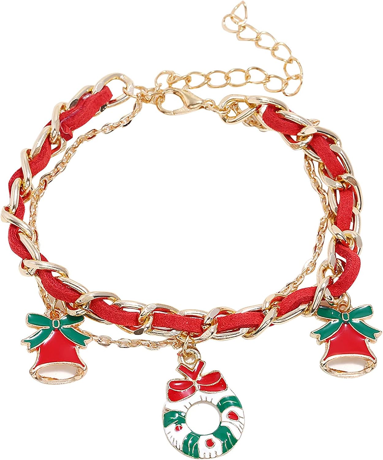 Zewuai Christmas Bracelet - Cute Cartoon Tree, Snowman, Elk Alloy Design. Perfect Xmas Accessories