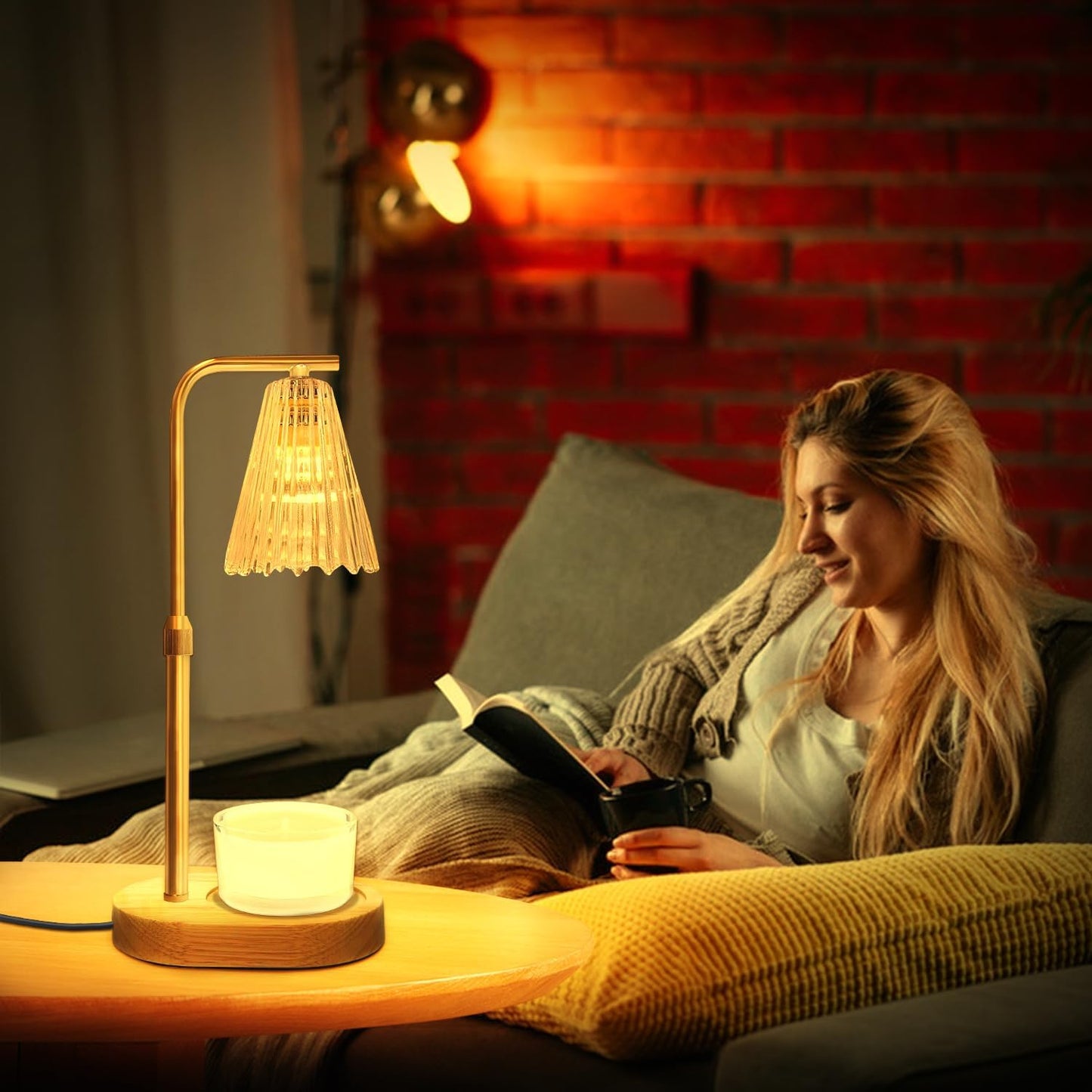 Candle Warmer Lamp with Timer,Electric Candle Lamp Warmer, House Warming Gifts New Home Bedroom Decor Dimmable Wax Melt Warmer for Scented Wax with 2 Bulbs, Jar Candles