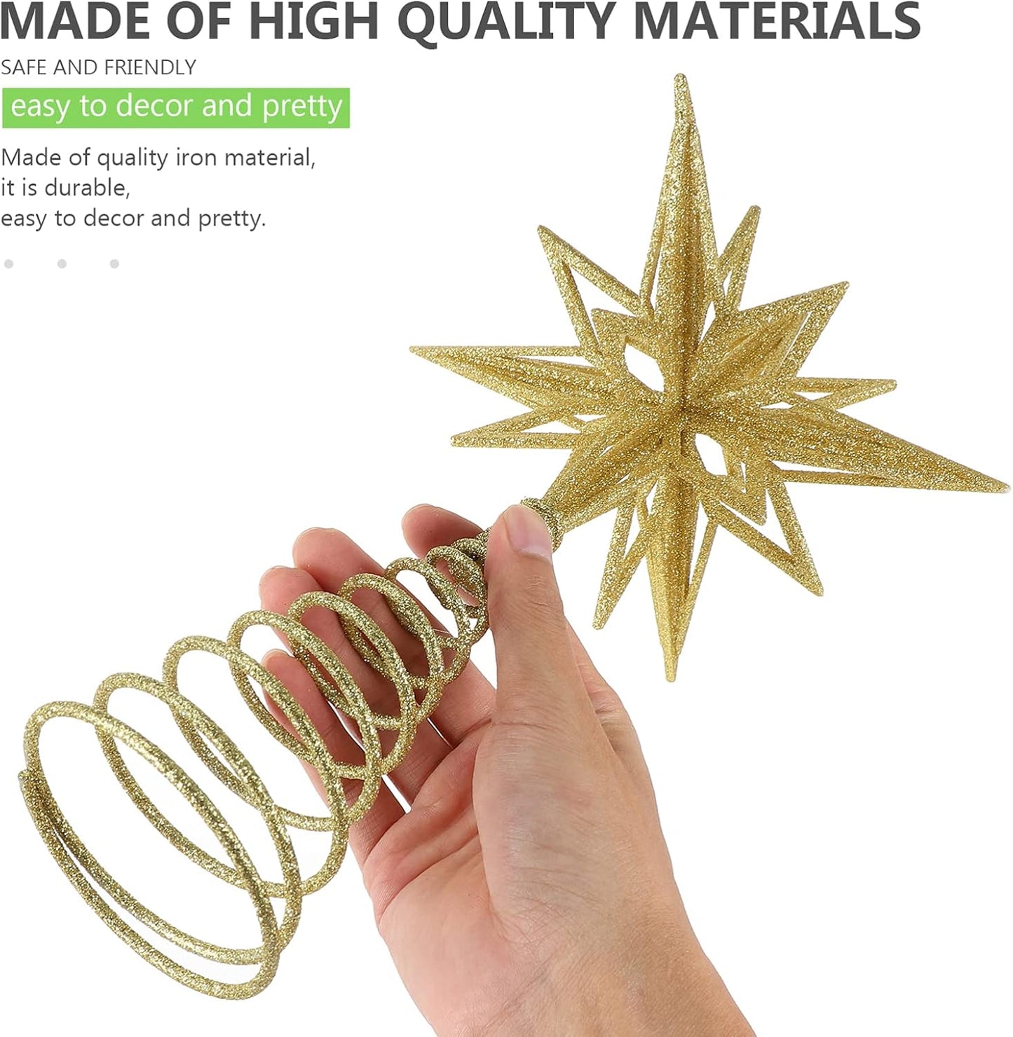 Gadpiparty Christmas Tree Star Golden star tree topper christmas tree star topper christmas star tree topper Topper Christmas Tree