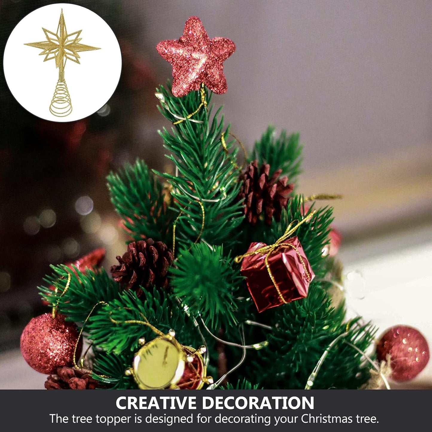 Gadpiparty Christmas Tree Star Golden star tree topper christmas tree star topper christmas star tree topper Topper Christmas Tree