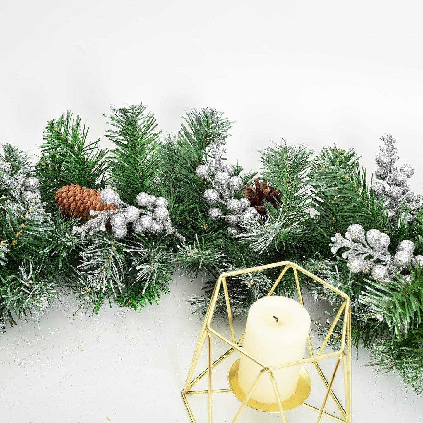 Artiflr 14 Pack Christmas Glitter Berries Stems Clearance, 7.8 Inch Artificial Christmas Picks for Christmas Tree Ornaments, DIY Xmas Wreath, Crafts, Holiday and Home Decor, Silver