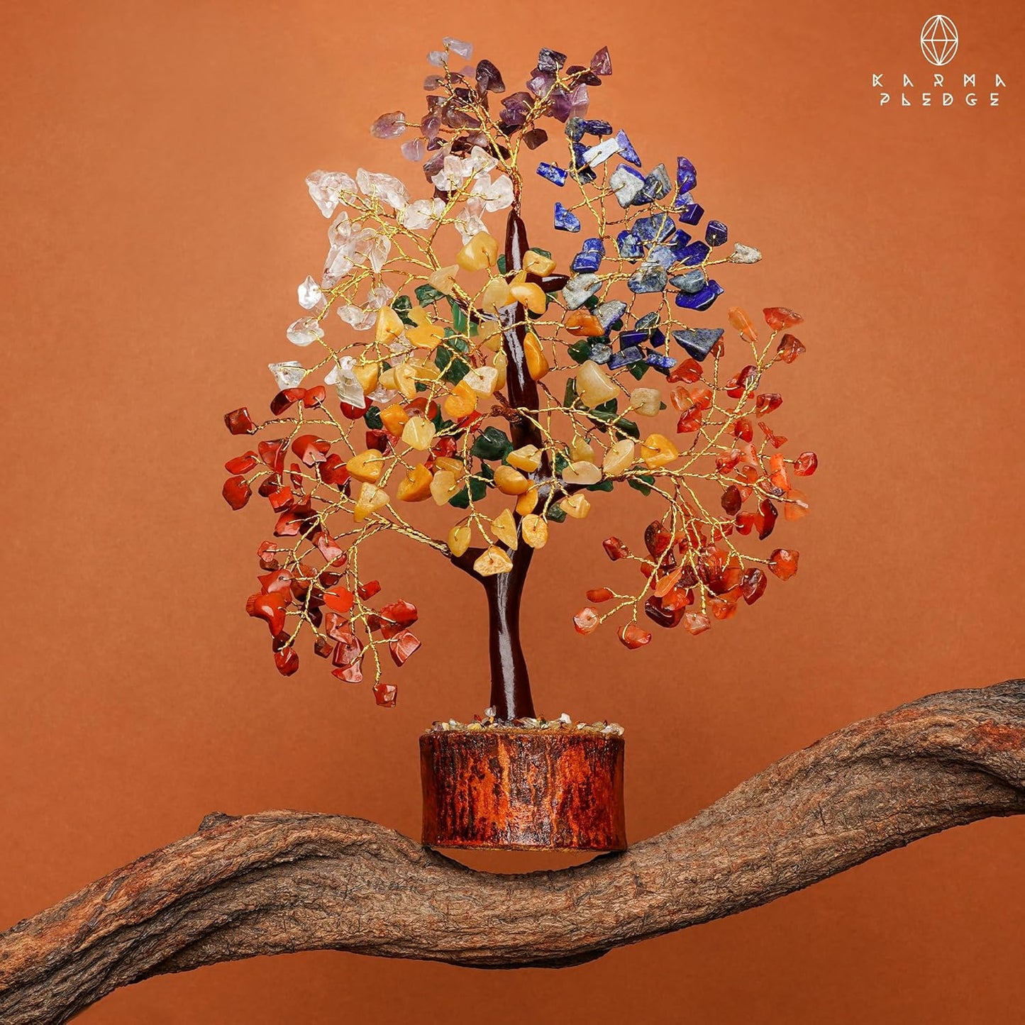 Crystal Tree of Life 7 Chakra Healing Crystal Trees for Home Decor, Office Desk Decor, Living Room Decor, Handmade Bonsai Trees for Positive Energy, Money, Good Luck Birthday Gifts for Women, Mom