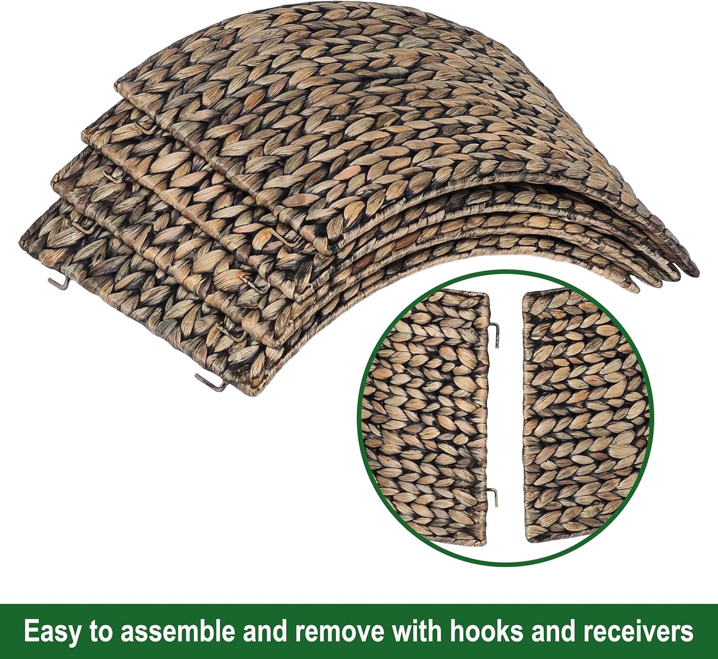 CENBOSS Christmas Tree Collar, Rattan Xmas Tree Collar for Artificial Trees, Woven Wicker Christmas Tree Skirt, Tree Stand Base Cover, Tree Basket Base Box, Christmas Tree Ring (Black Wash, 24 inch)