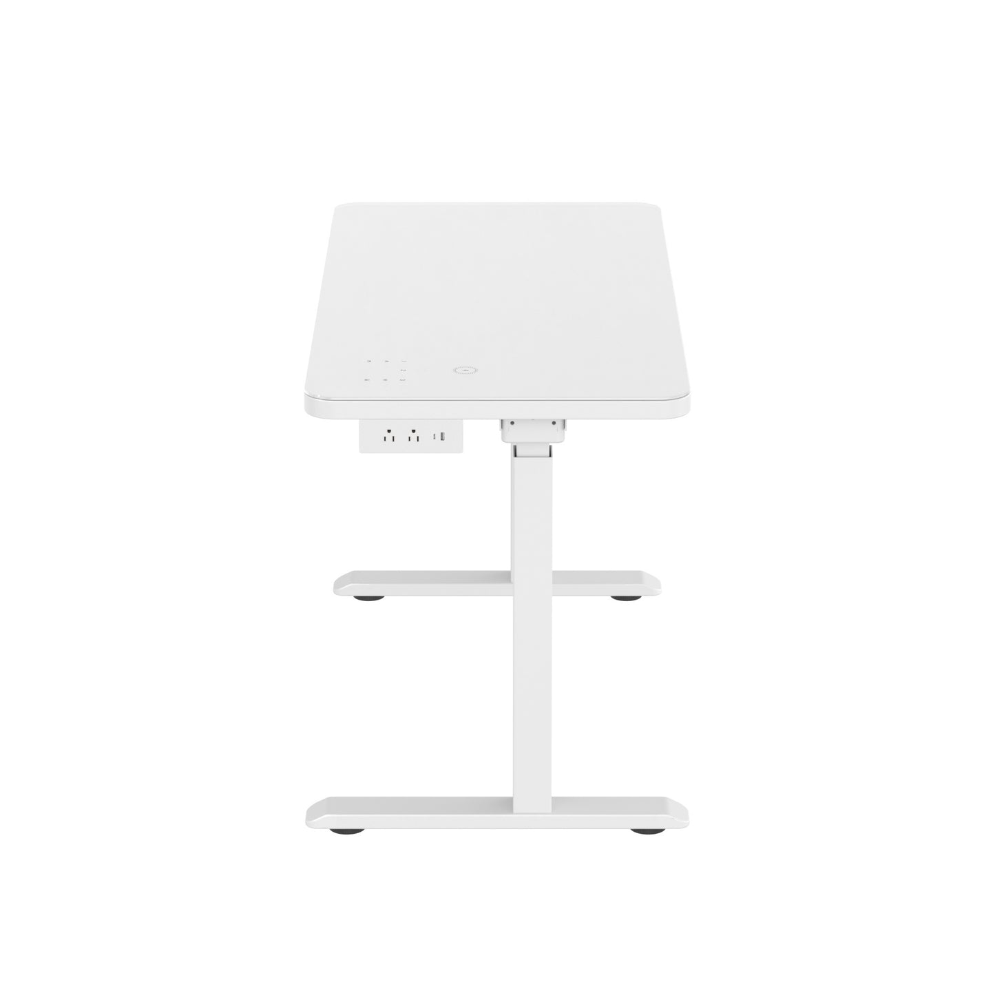 Glass tabletop standing desk
White