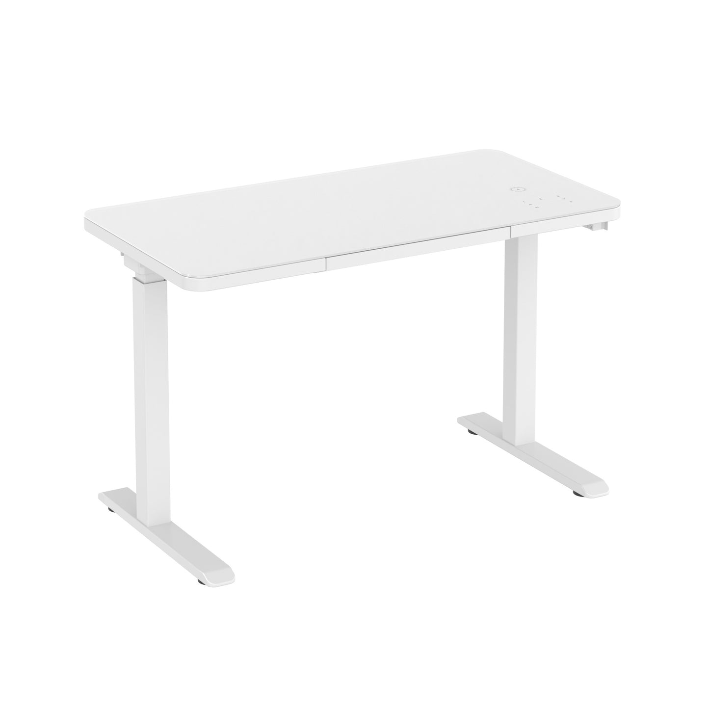 Glass tabletop standing desk
White