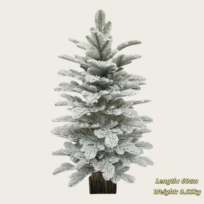 PE Artificial Snowflake Christmas Tree - White Flocked Holiday Tree for Festive Decor, Ideal for Christmas Scenes or Displays, Available in Three Sizes,L
