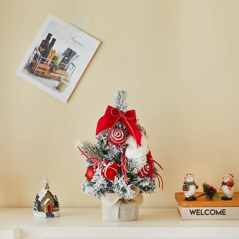 Mini Macaron-Colored Christmas Tree - 12in/16in Options, Small Holiday Decoration for Desk, Bedroom, Office, Adds Festive Cheer
