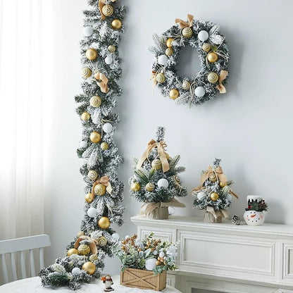 Mini Macaron-Colored Christmas Tree 12in/16in Options Small Holiday Decoration for DeskBedroo OfficeAdds Festive Cheer Gold