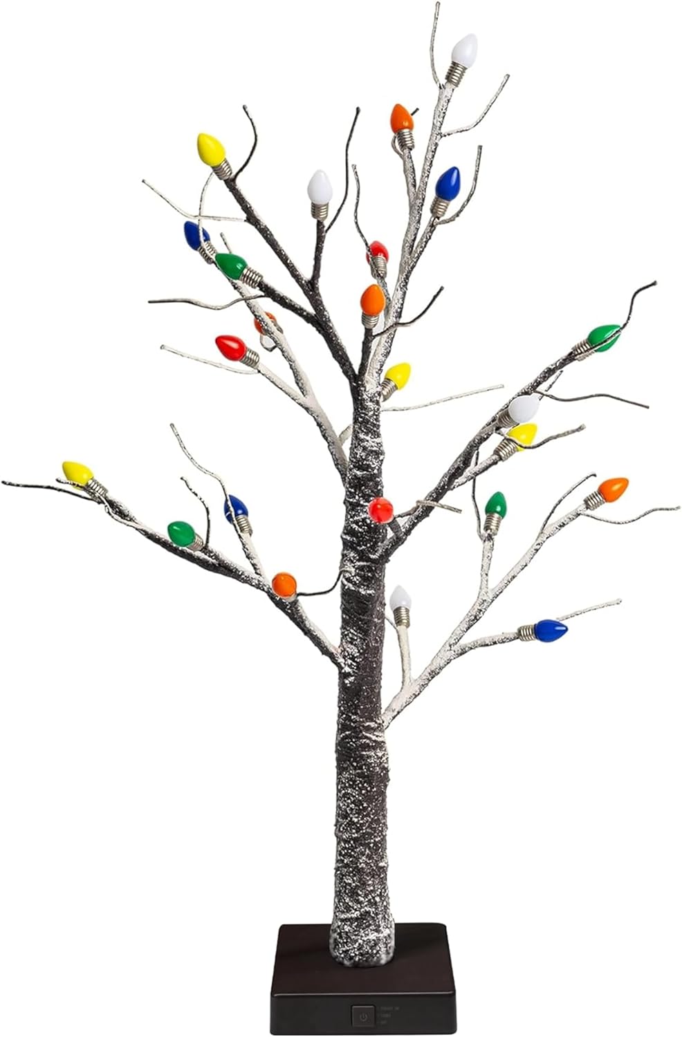 FUNPENY Christmas Birch Tree with C3 Lights, 18 Inch 24LED Tabletop Tree Battery Operated Light Jewelry Holder Indoor Christmas Decoration for Valentine's Day Home Party Wedding