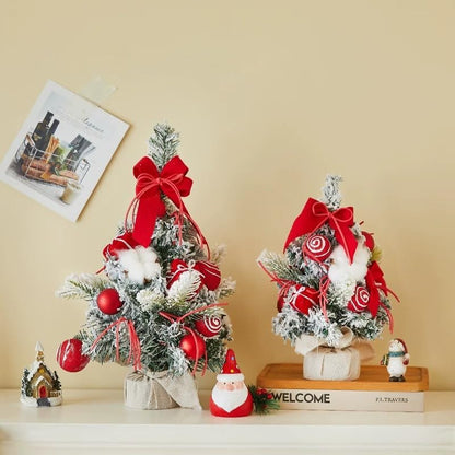 Mini Macaron-Colored Christmas Tree - 12in/16in Options, Small Holiday Decoration for Desk, Bedroom, Office, Adds Festive Cheer