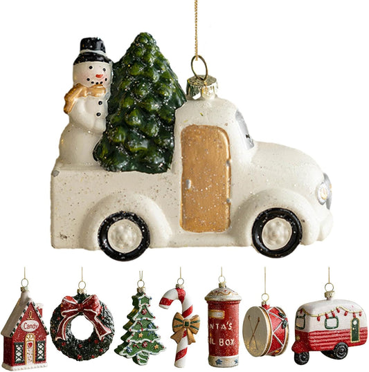 Special-Shaped Miniature Christmas Tree Tags, Car Ornaments for Christmas Tree, Farmhouse Party and Holiday