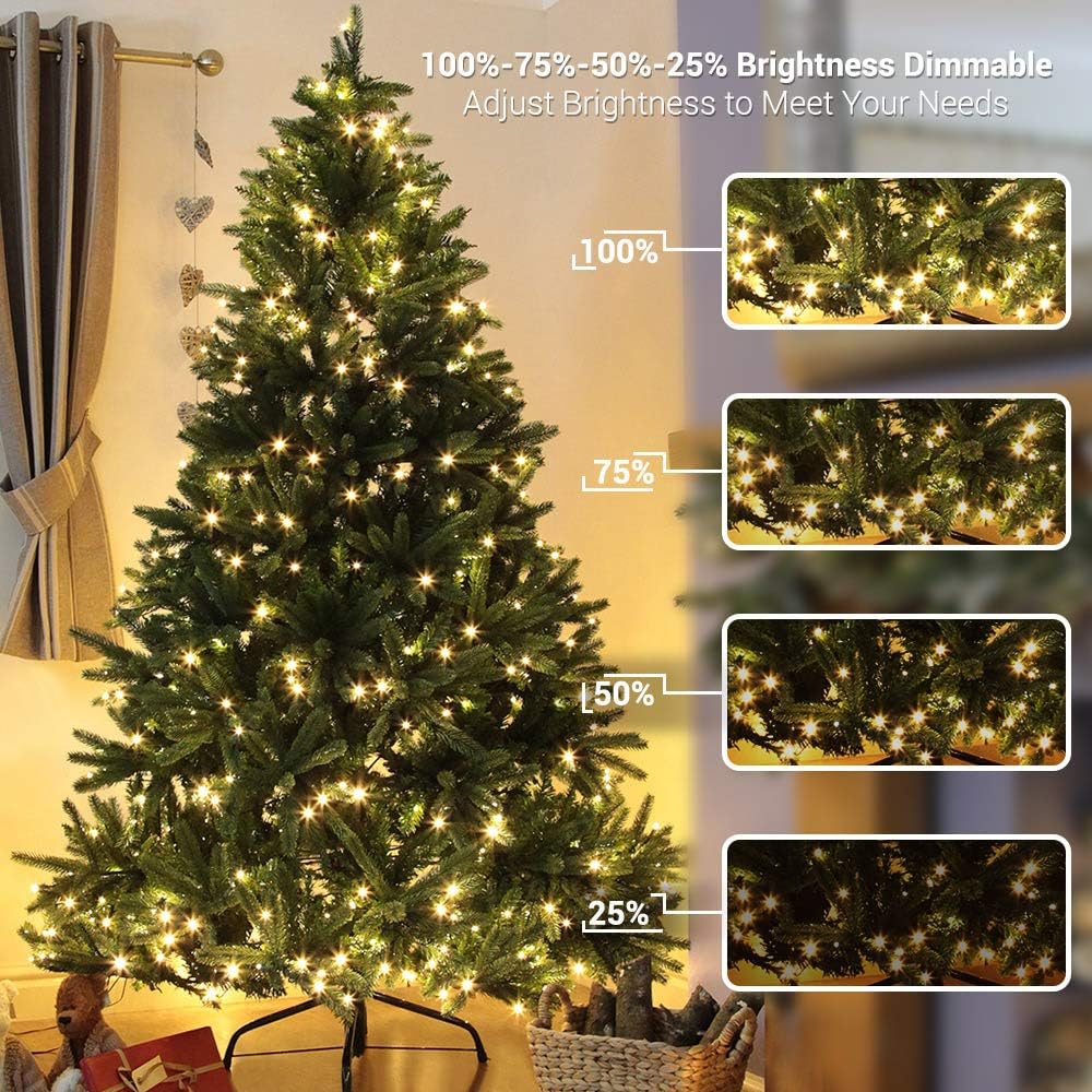 Brizled Christmas Lights, 65.67ft 200 LED Color Changing Tree Lights 11-Function Warm White & Multicolored Christmas Lights, Connectable 29V Safe Adapter Remote Decorative Lights String for Xmas Party