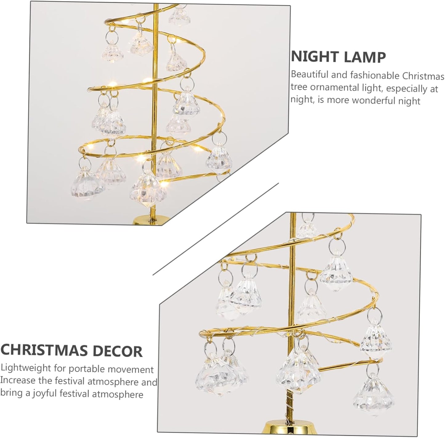 Garneck Glowing Christmas Tree LED Mini Sisal Trees Artificial Christmas Tree Model Miniature Christmas Tree Prelit Christmas Tree Christmas Decorations Fake Christmas Tree Golden Iron