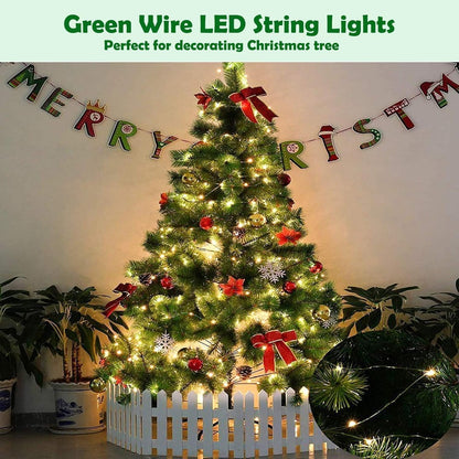 XUNXMAS 500LED Warm White Christmas String Lights 16.5ft Green Wire Dimmable with Remote Control, UL Certified Waterproof Fairy Lights for DIY Bedroom Patio Party Christmas Tree Indoor Outdoor Decor ¡­