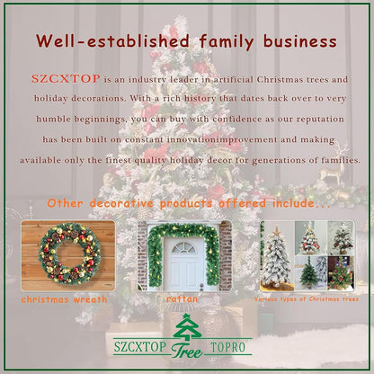 5ft Pre-lit Christmas Tree,Potted Artificial Pine Xmas Tree 300 Branches Tips,Decorated with 150 LED White Lights & 18 Red Berries & 14 Pinecone for Home or Office
