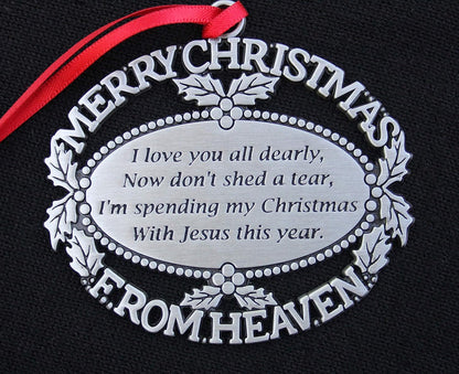 ® Pewter Finish Keepsake Memorial Ornament with Poem in Gift Box - Rememberance Gift for Christams Trees or Year Round Respect for a Departed Loved One.