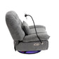 270 Degree Swivel Power Recliner with Voice Control, Bluetooth Music Player,USB Ports, Atmosphere Lamp, Hidden Arm Storage and Mobile Phone Holder for Living Room, Bedroom, Apartment, Grey