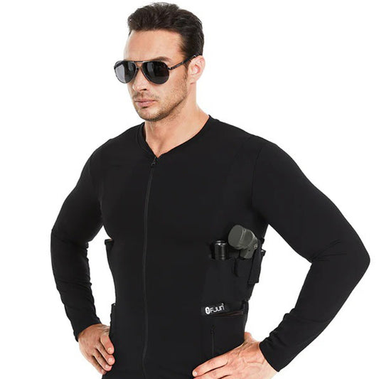 Men's Anti Cutting Long Sleeved Zipper Stealth Vest（Discount payment）